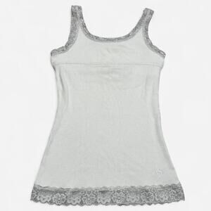 Justice white lace trim cami tank top